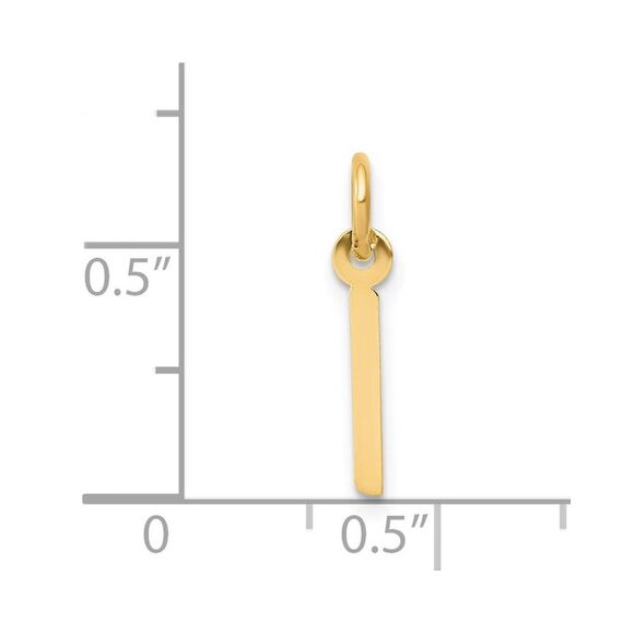 Kazi Luxury 14k Yellow Gold Small Slanted Block Letter I Initial Charm - Picture 3 of 3